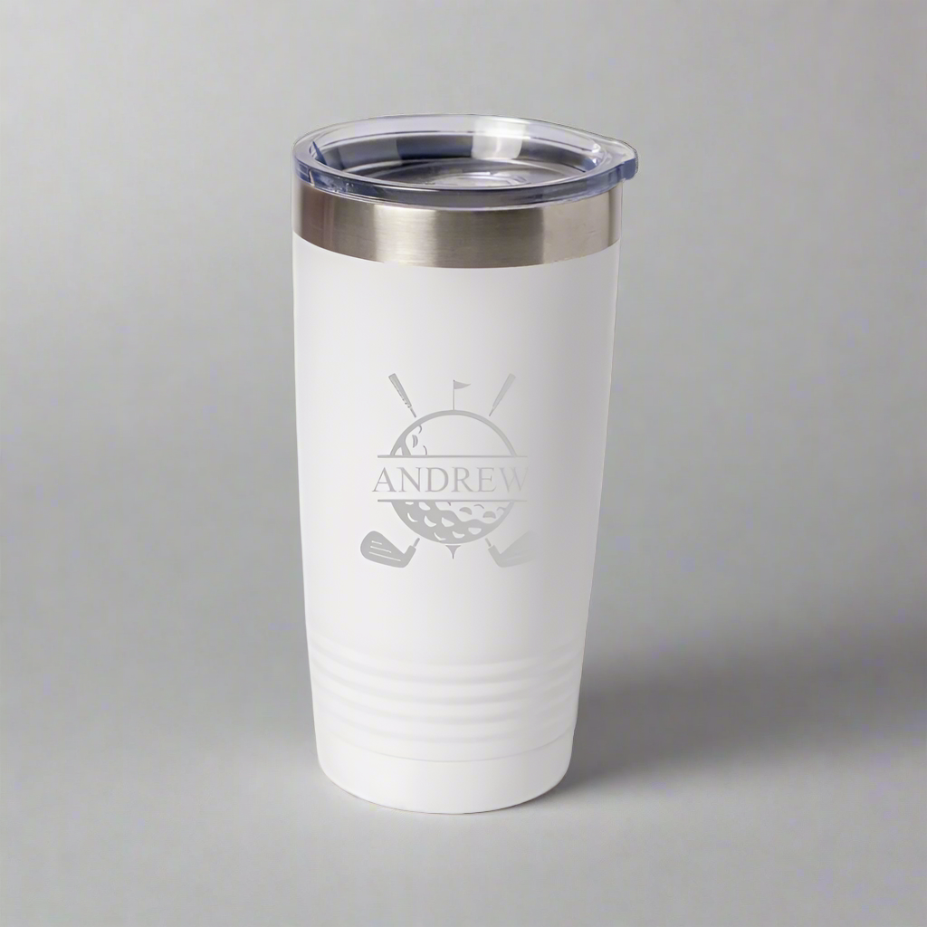 Customized 20oz Golf Tumbler with Silver Lip