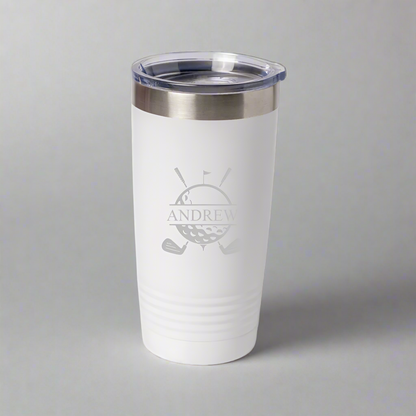 Customized 20oz Golf Tumbler with Silver Lip