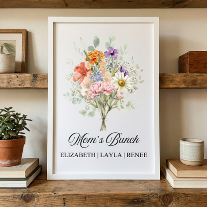 Personalized Mom's Bunch - Mother's Day Gift Framed Sign