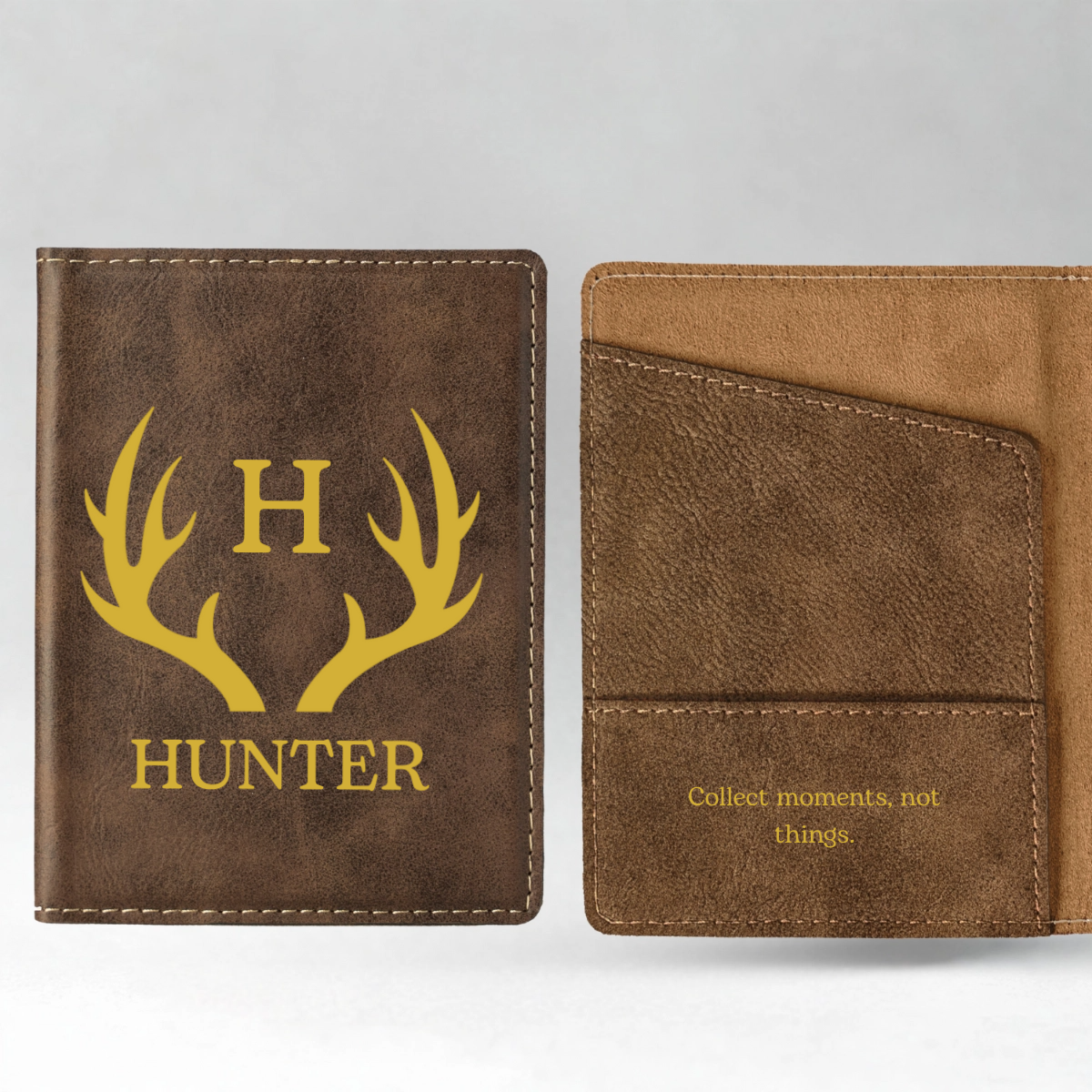 Customized Passport Cover - Black & Rustic