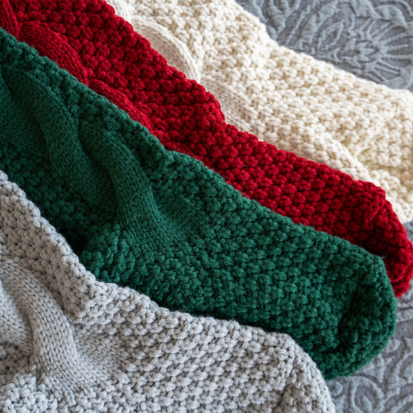 Custom Embroidered Cable Knit Christmas Stockings