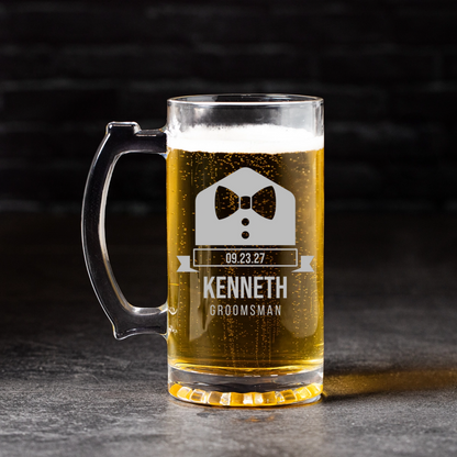 Customized 25oz Groomsmen Proposal Beer Mug