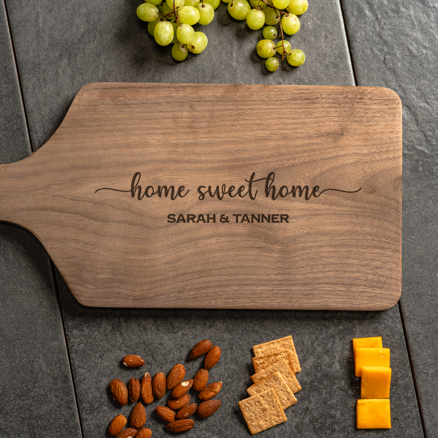 Customized Large Paddle Cutting Boards - Elegant Name & Date Designs
