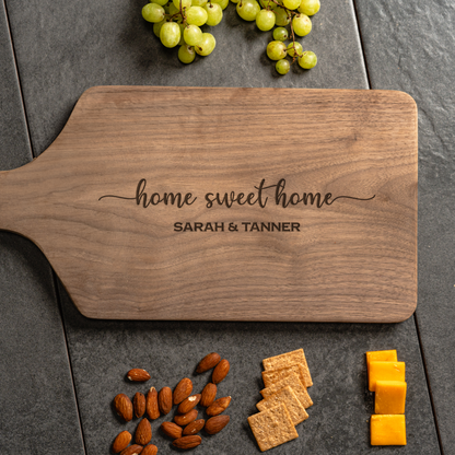 Customized Large Paddle Cutting Boards - Elegant Name & Date Designs