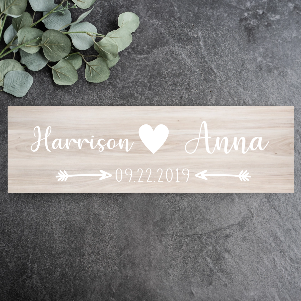 Customized Wooden Plank Heart and Arrows