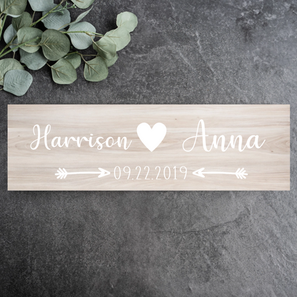 Customized Wooden Plank Heart and Arrows