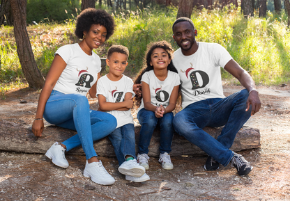 Customized Christmas Family Shirts with Initial Monogram