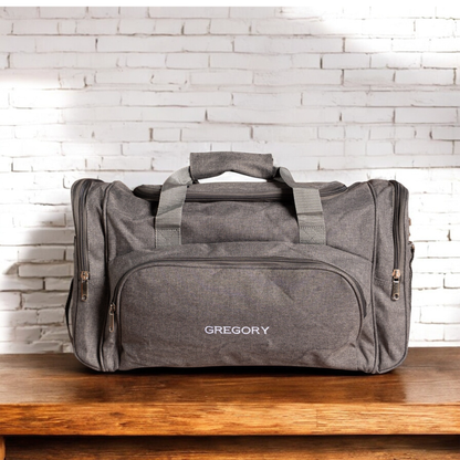 Customized Grey Duffle Bag