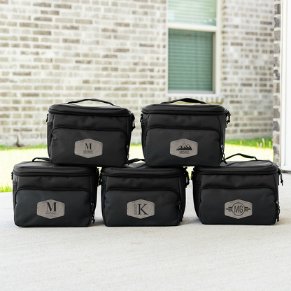 Gift Set of 5 Custom Coolers with Patch for Groomsmen