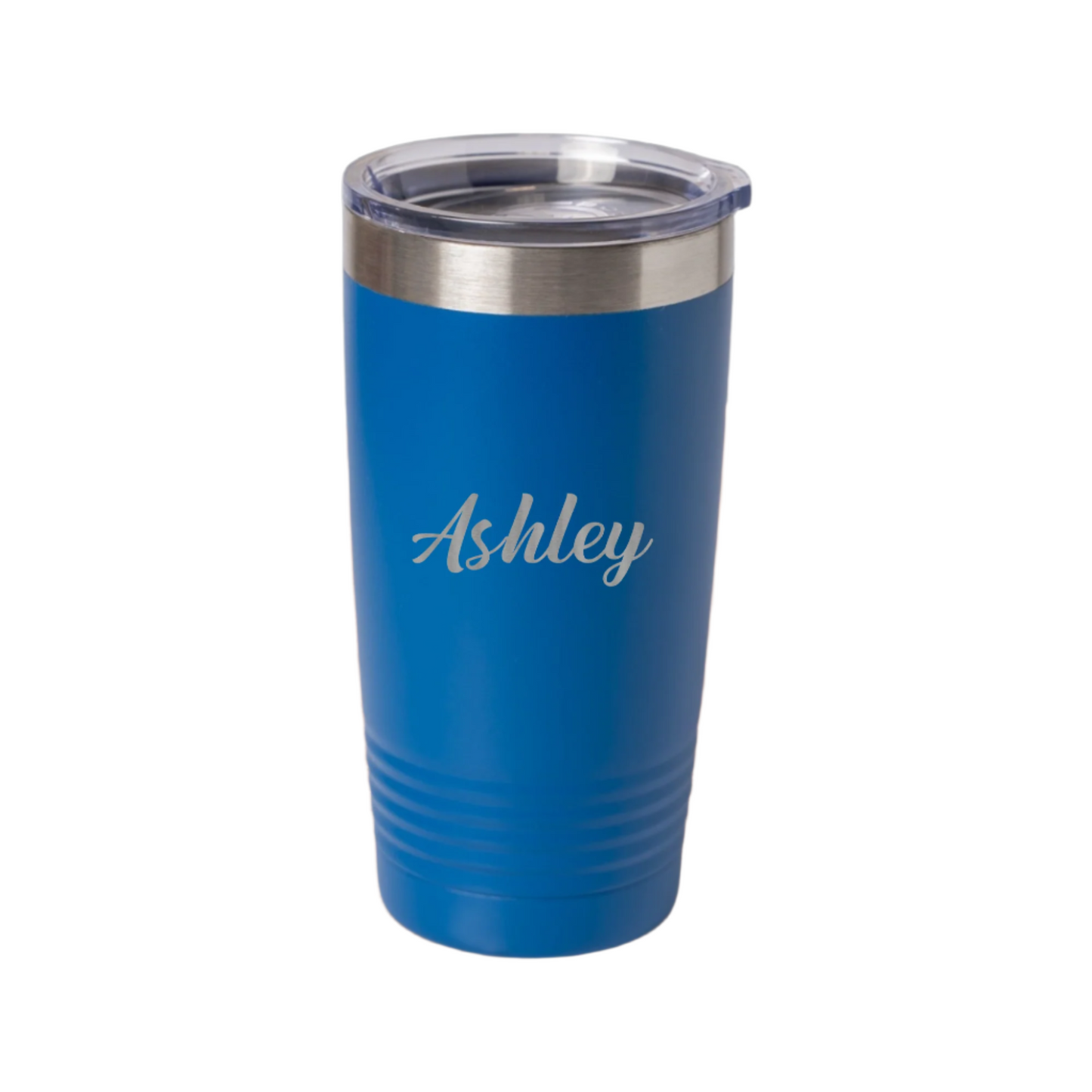 Customized Engraved 20oz Tumbler with Silver Lip - Script