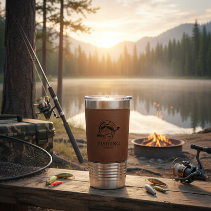 Fishing Designs Leather Wrapped Tumblers