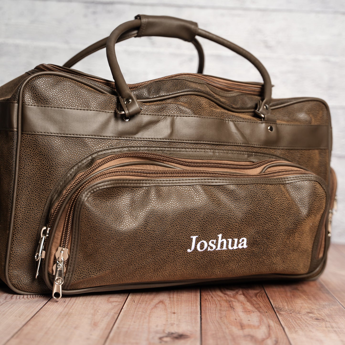 Customized Leather Weekender Duffle Bag