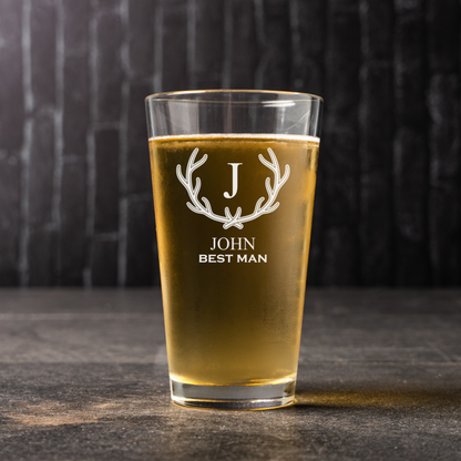 Customized Pint Glass - Wedding designs