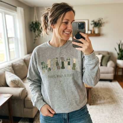 Customized Patchwork "MAMA" Crewneck