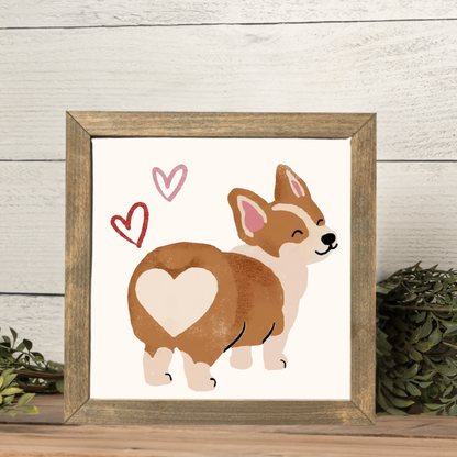 Valentine's Corgi Framed Print