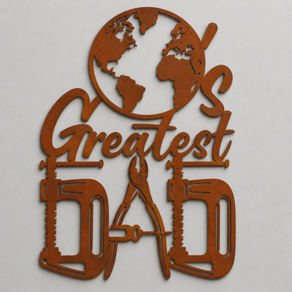 World's Greatest Dad Metal Sign