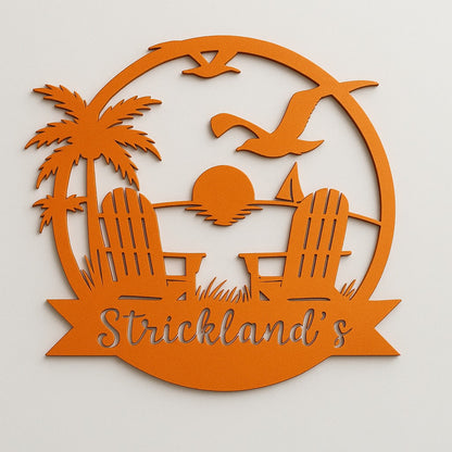 Customized Metal Sign Beach Design