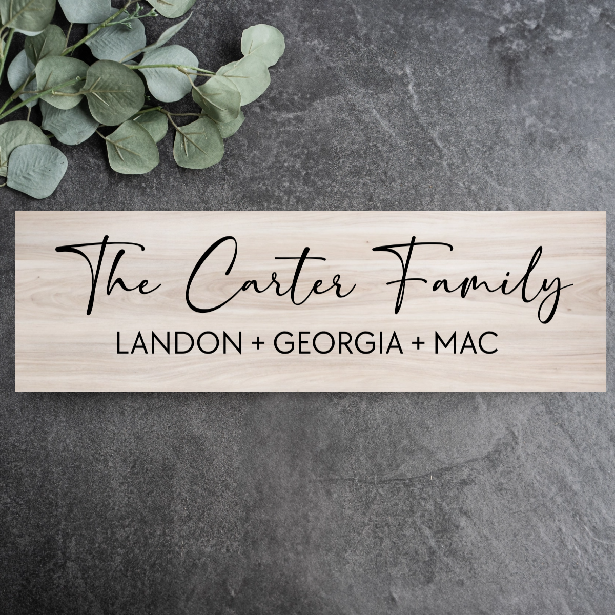 Customized Family Name + First Names Wood Plank Sign