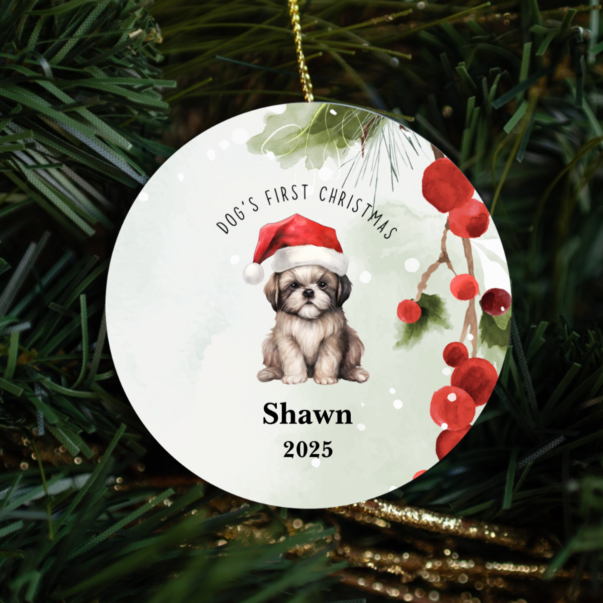 Customized Dog’s First Christmas Ornament