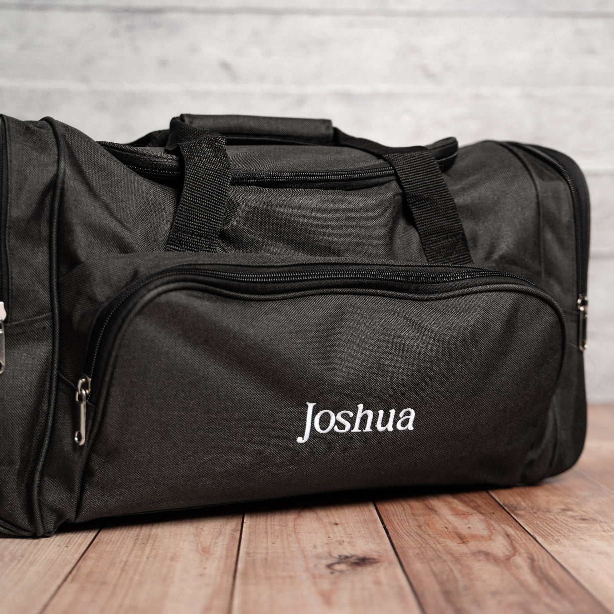 Customized Embroidered Black Duffle Bag