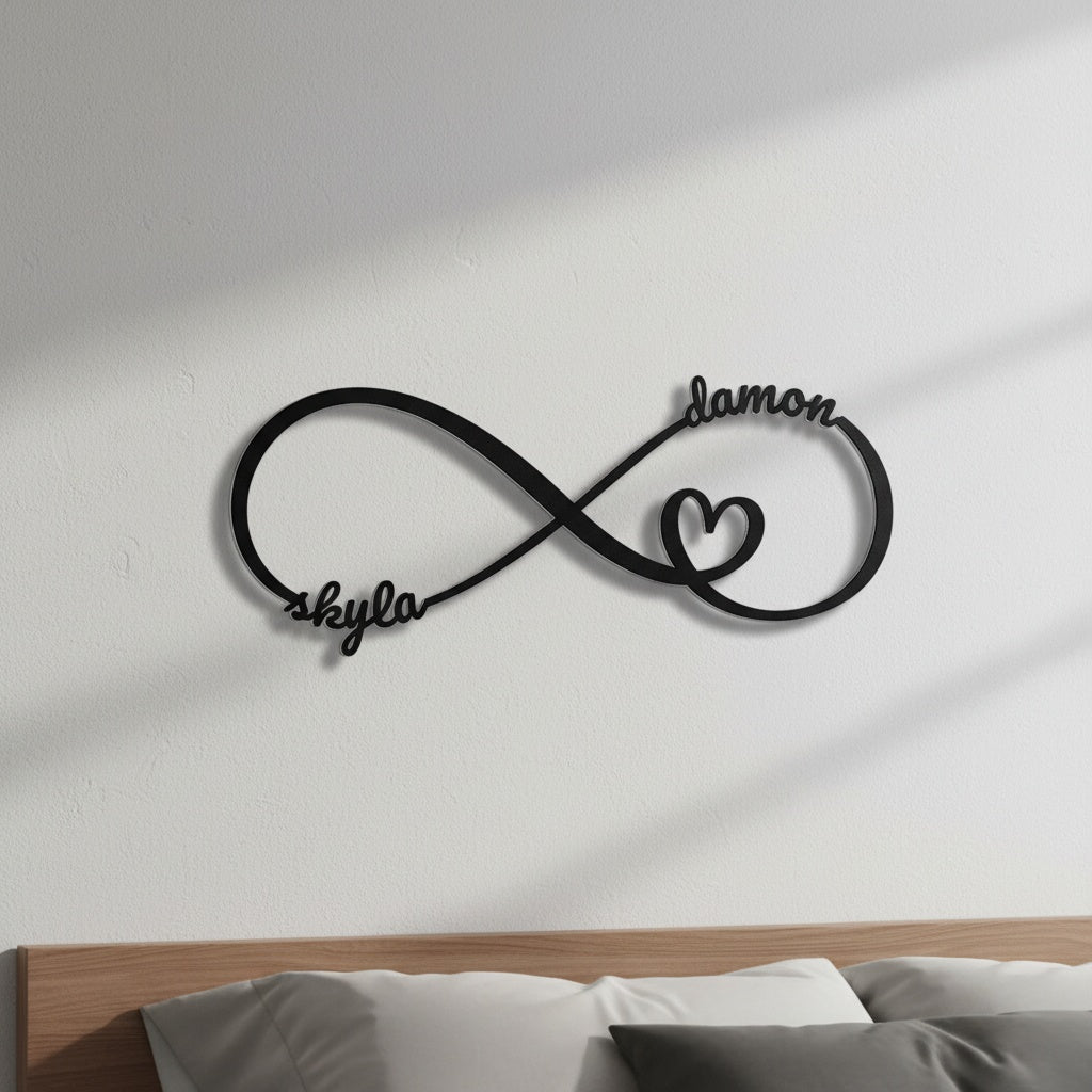 Customized Infinity Metal Sign with Two Names