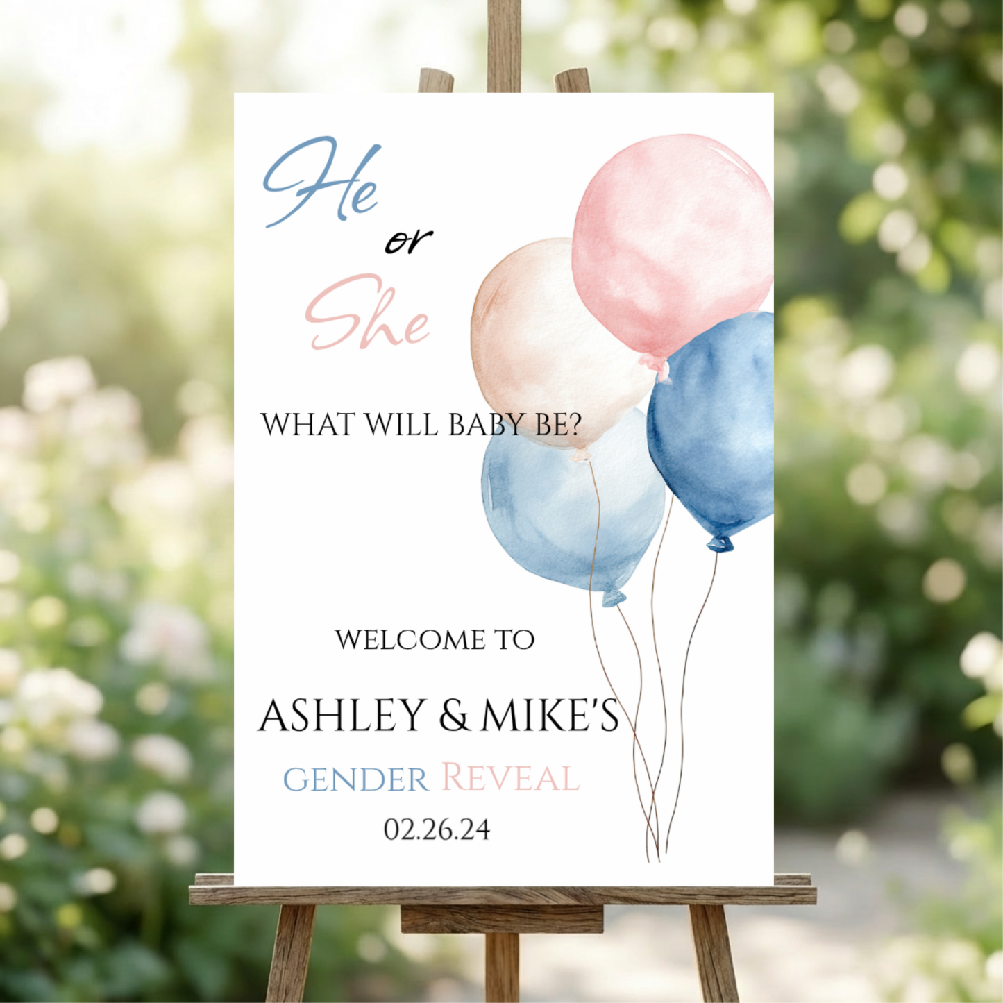 Customized Acrylic Gender Reveal Welcome Signs