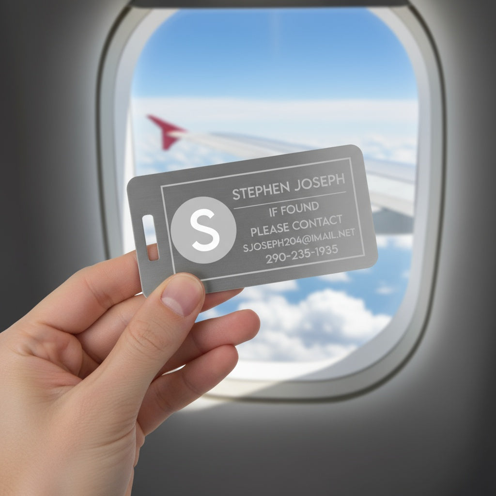 Personalized Aluminum Luggage Tags Horizontal