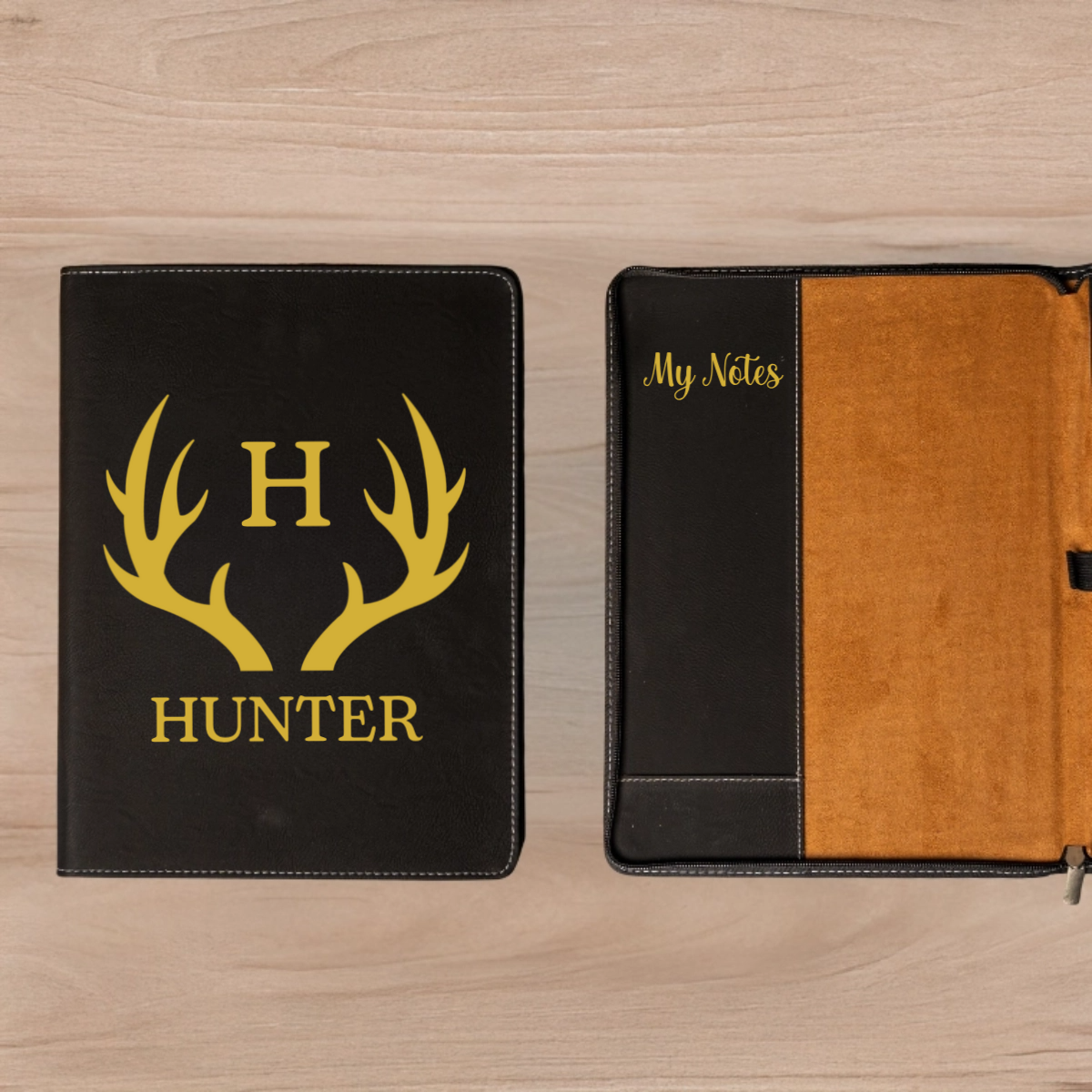 Customized Leather Portfolios - Black & Rustic