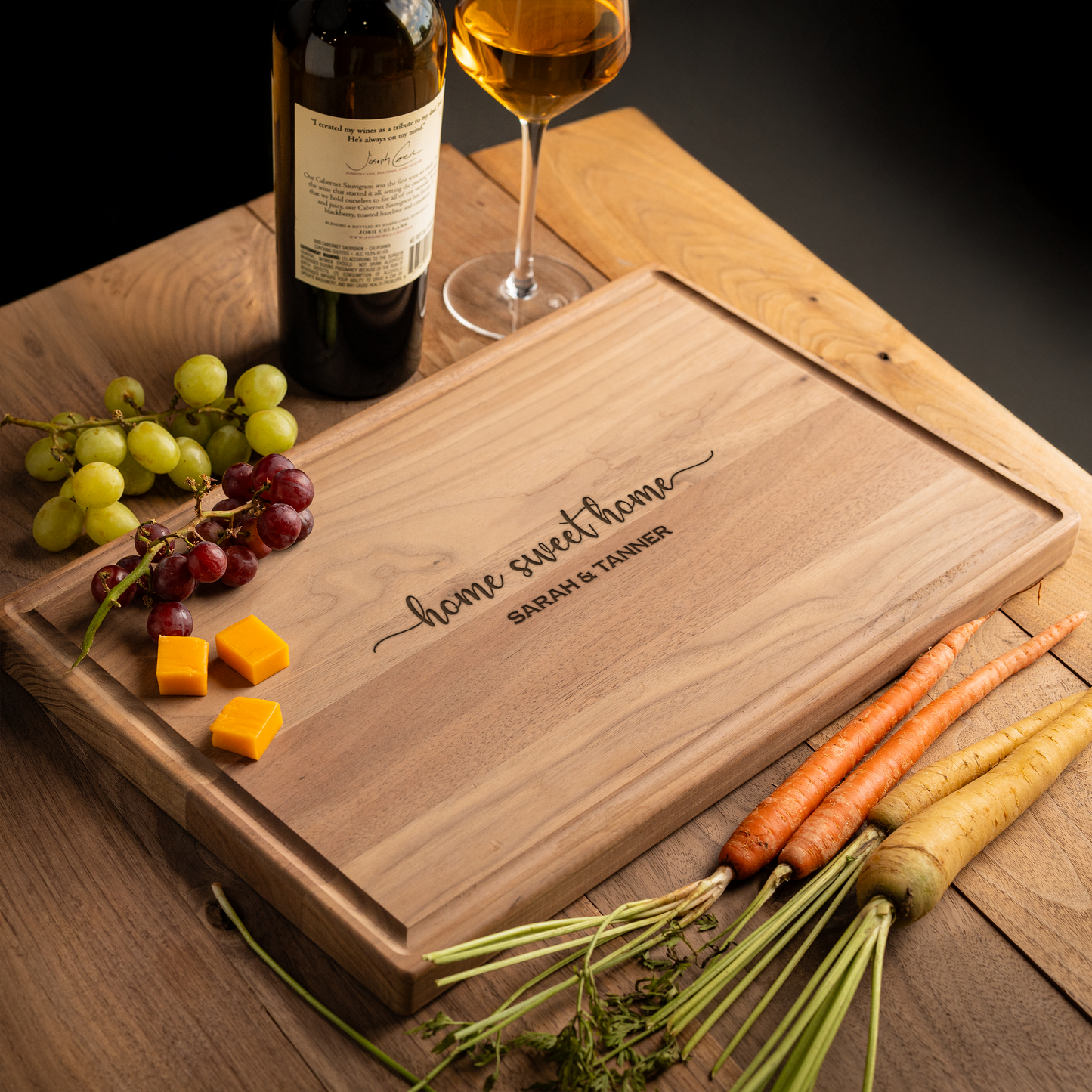 Customized Rectangle Cutting Boards - Elegant Name & Date Designs
