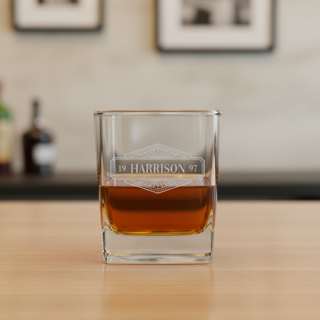 Customized Square Whiskey Glass - Signature Designs