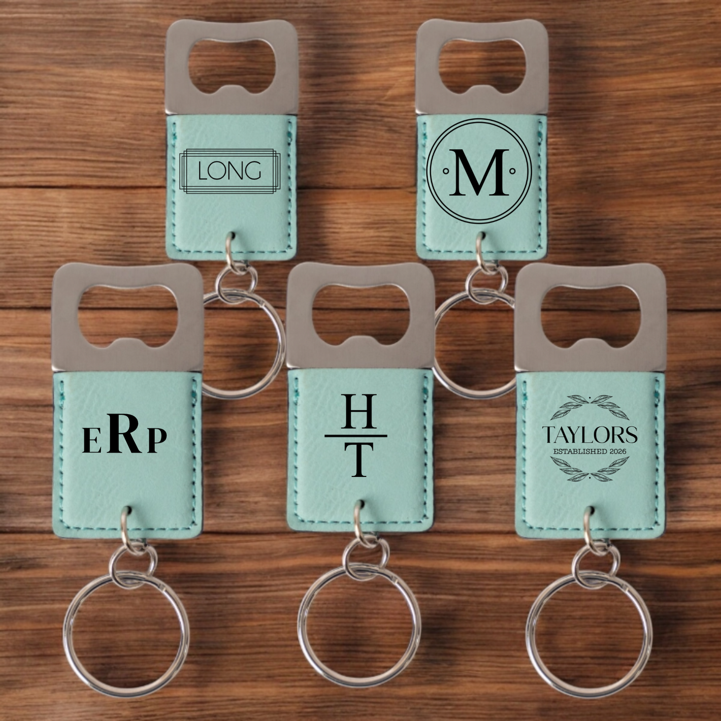 Set of 5 Personalized Keychain Bottle Openers - Signature Designs