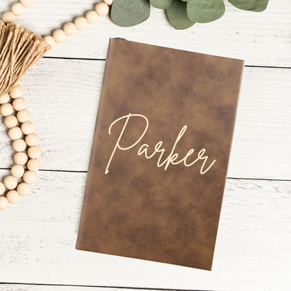 Custom Leather Journal With Script Name