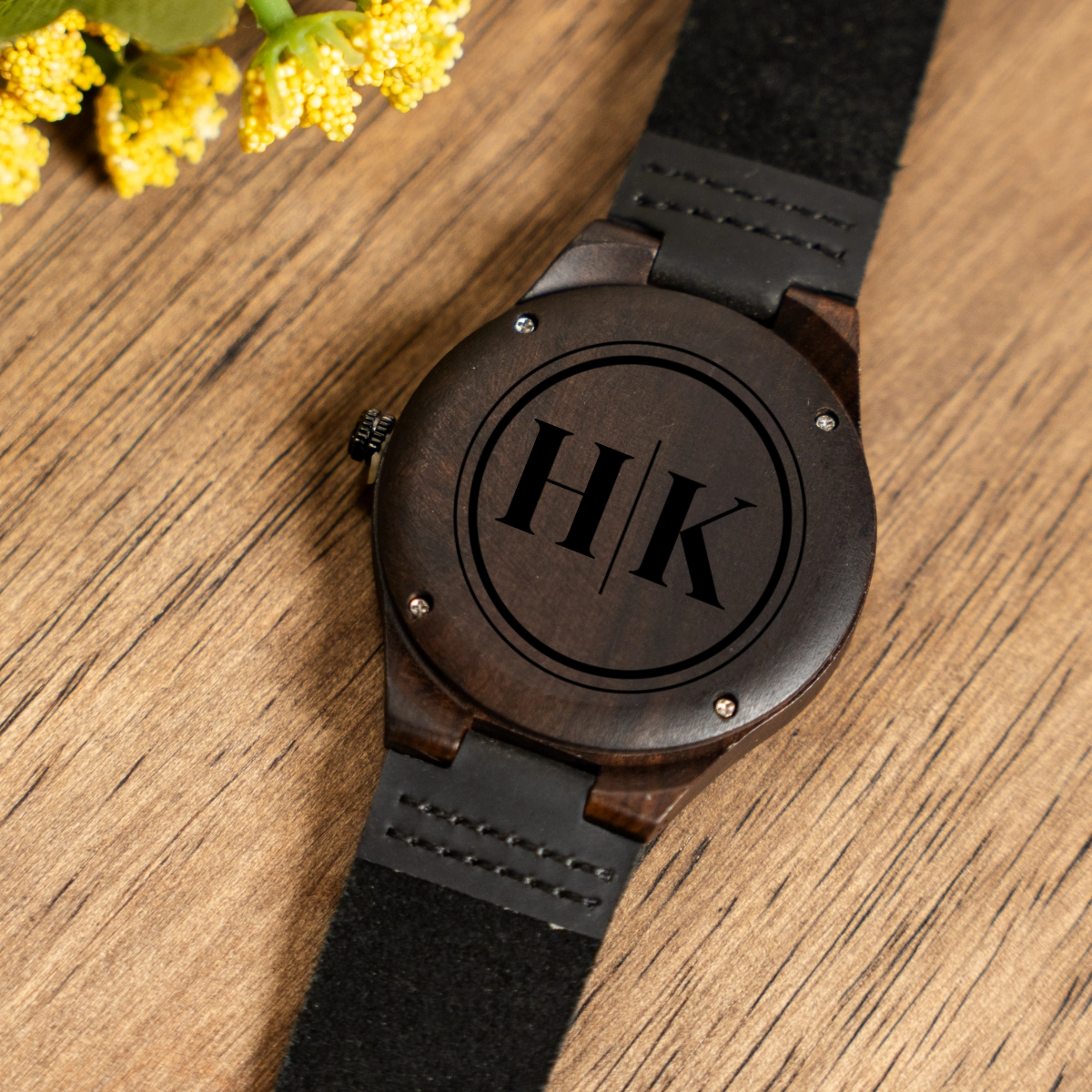 Customized Dark Brown Wood Watch - Signature Designs