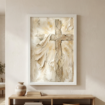 Easter Cross Wood Framed Art