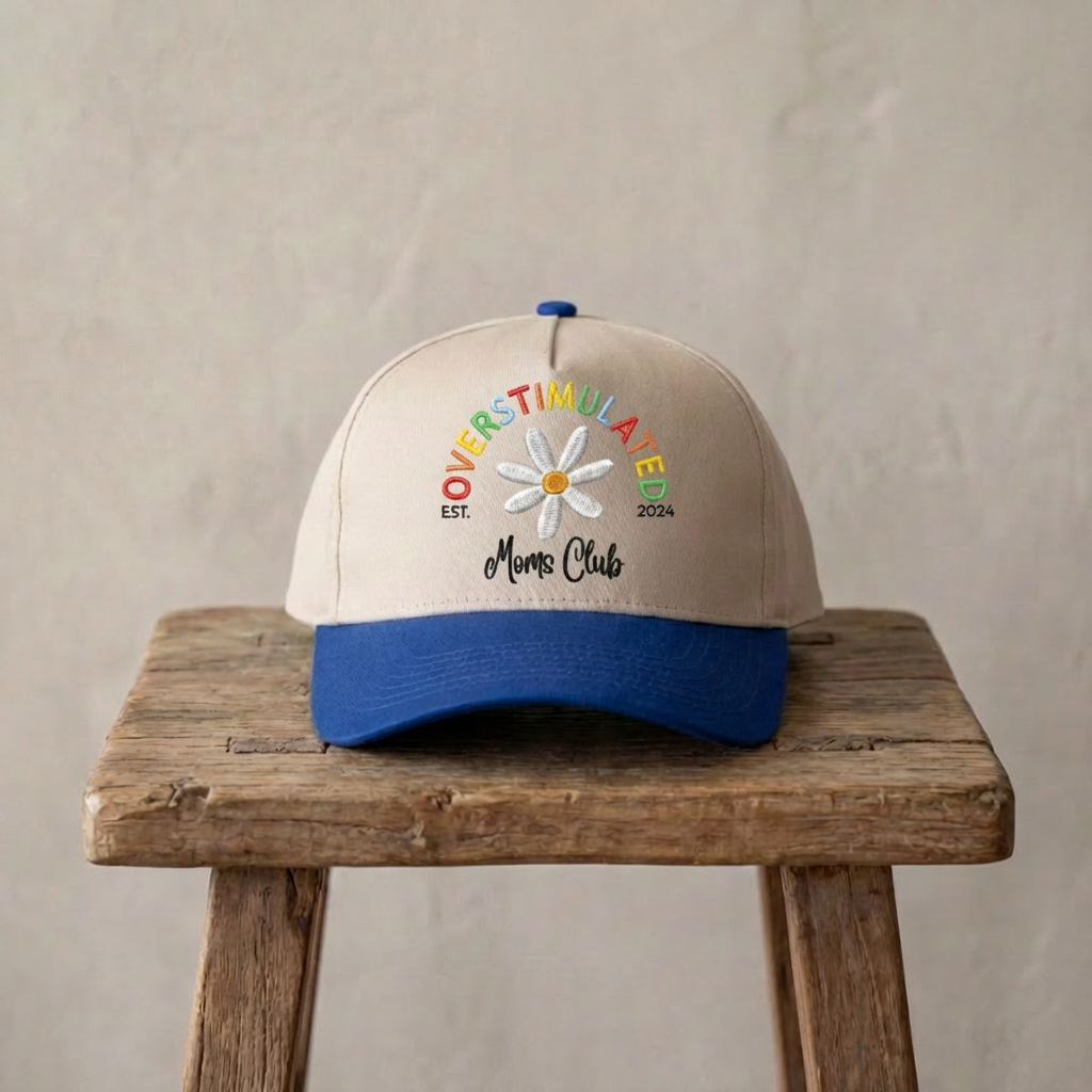 Overstimulated Mom Club Custom Canvas Trucker Hat