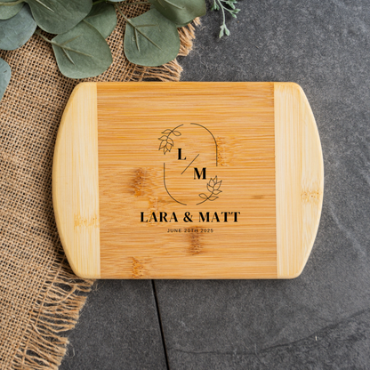 Customized 6x8 Bamboo Rounded Edge Cutting Board
