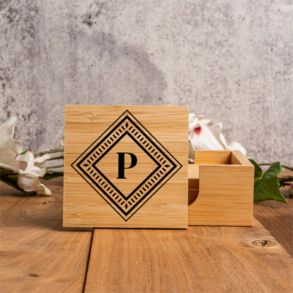Custom Engraved Bamboo Coasters - Signature Designs