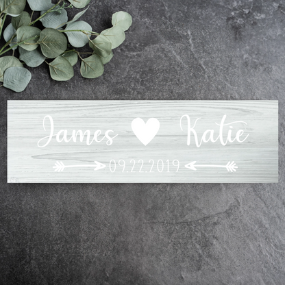 Customized Wooden Plank Heart and Arrows