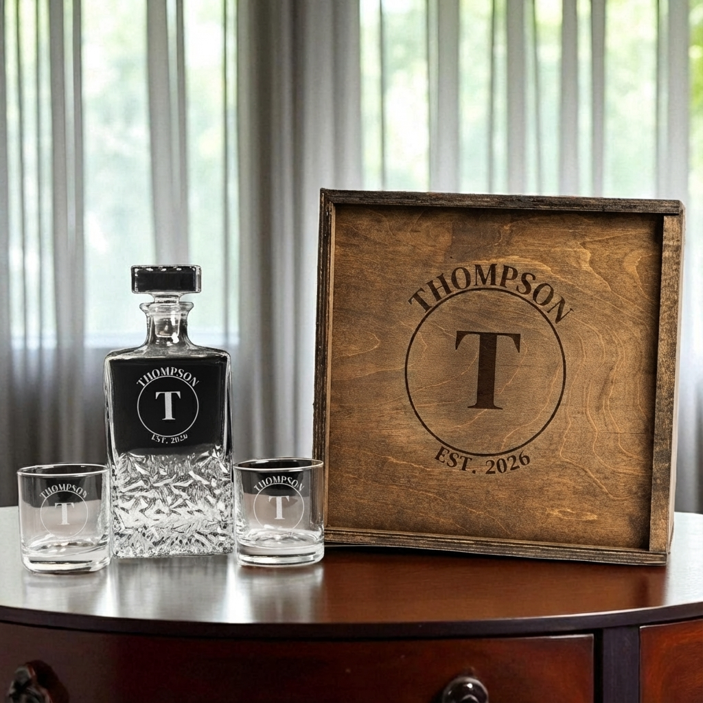 Bradford Decanter Set with Custom Gift Box - Signature Designs