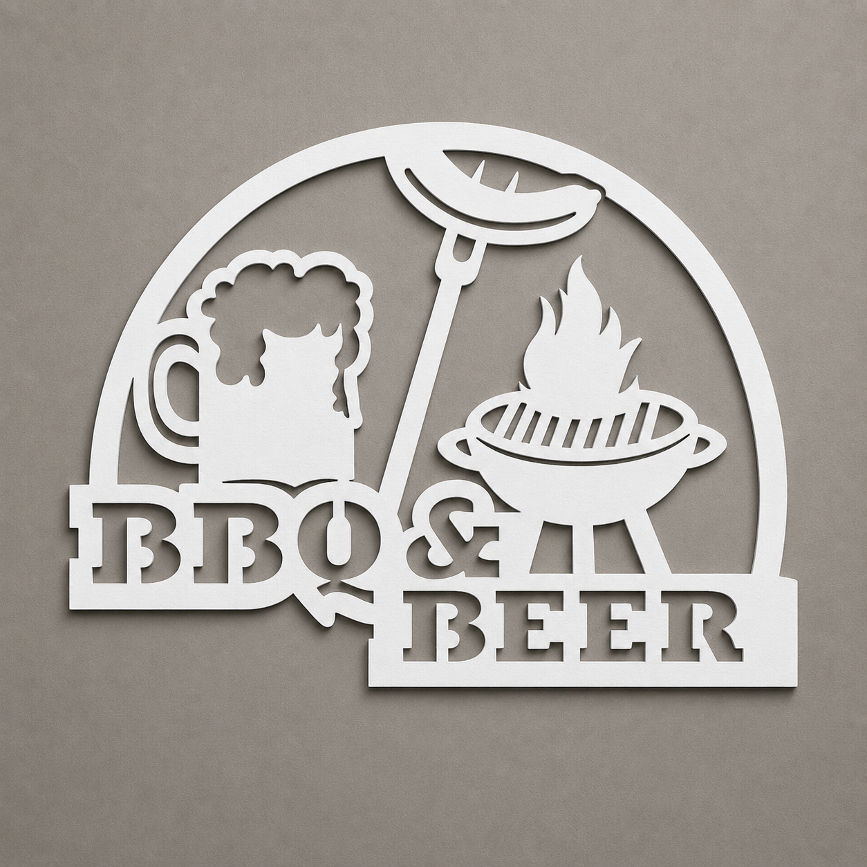 BBQ and Beer Metal Sign