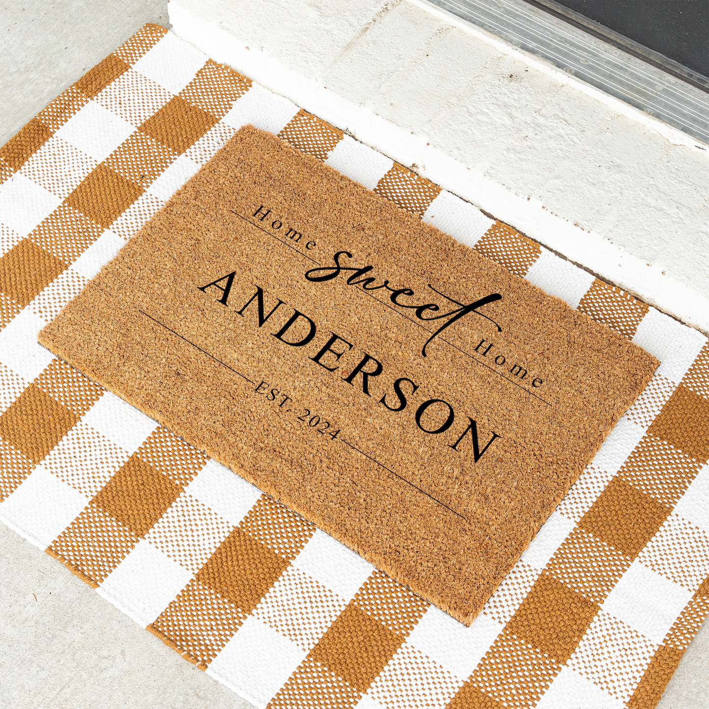 Customized Doormat - Home Sweet Home + Name / Year Est