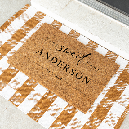Customized Doormat - Home Sweet Home + Name / Year Est