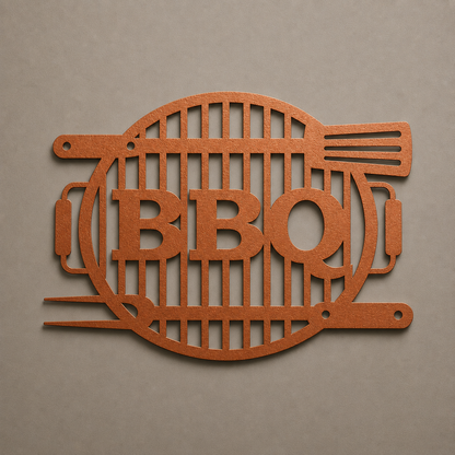 BBQ Grill Metal Sign