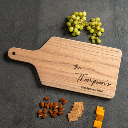 Personalized Large Paddle Cutting Boards - Family Name