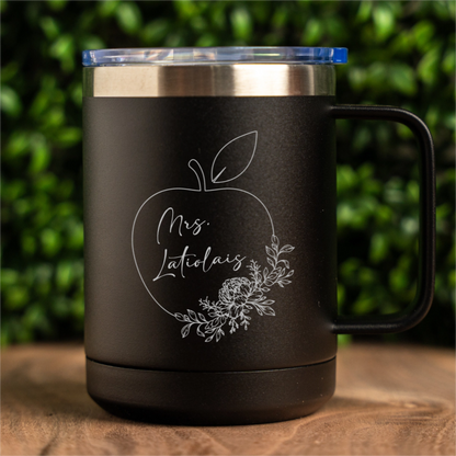 Customized 15oz Stainless Steel Apple Teacher Mugs