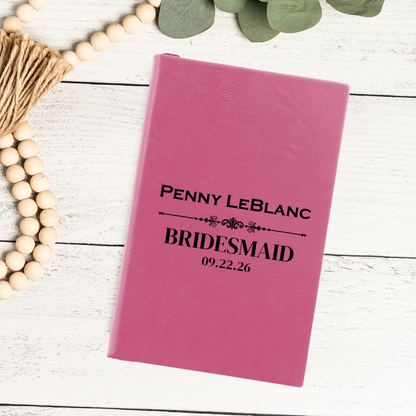 Customized Leather Journal - Groomsmen, Bridesmaids, Best Man