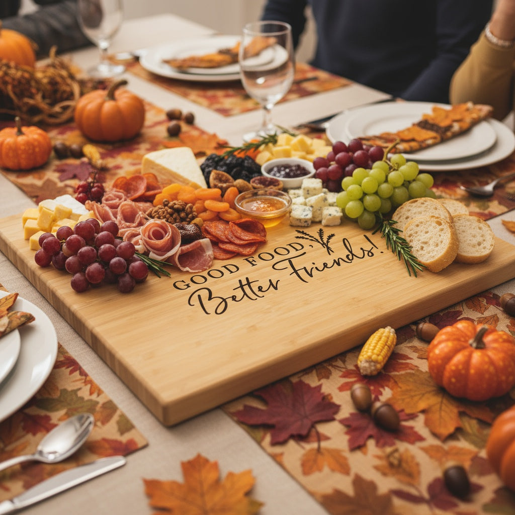 Bamboo Custom Cutting Board Friendsgiving