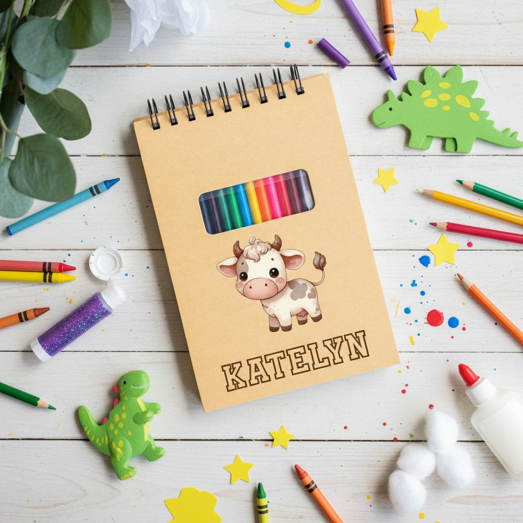 Customized Watercolor Animals Kids Sketchpad