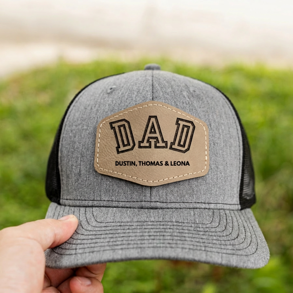 Customized Dad Trucker Hat with Engraved Patch