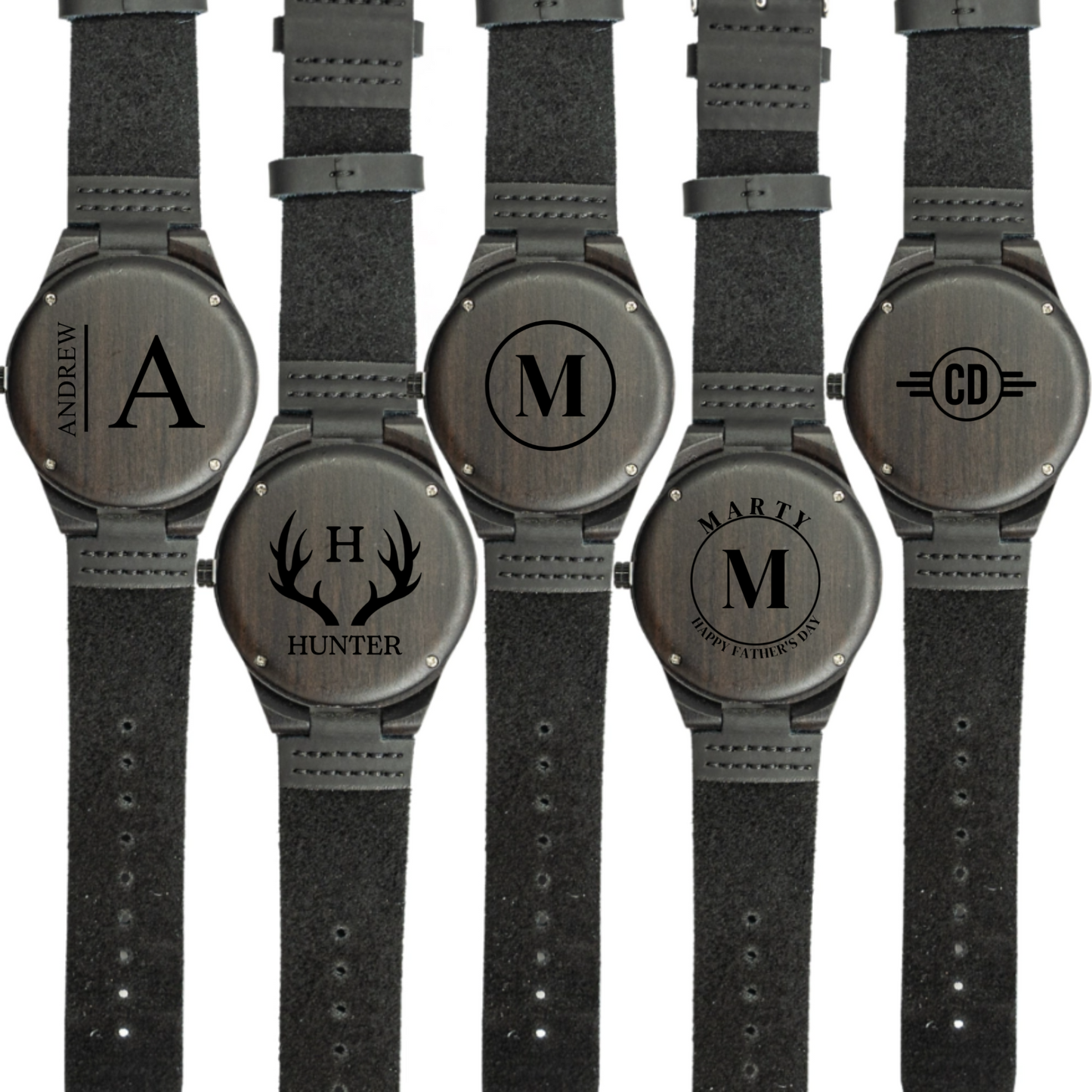 Customized Dark Brown Wooden Watch Set of 5